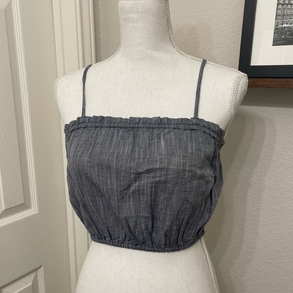 aerie Tops - Aerie Denim Blue Crop Top